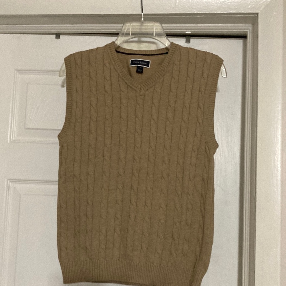 - Men’s Vest size small beige Club Room